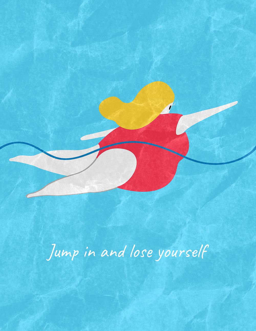 Swimming flyer template, inspirational quote design