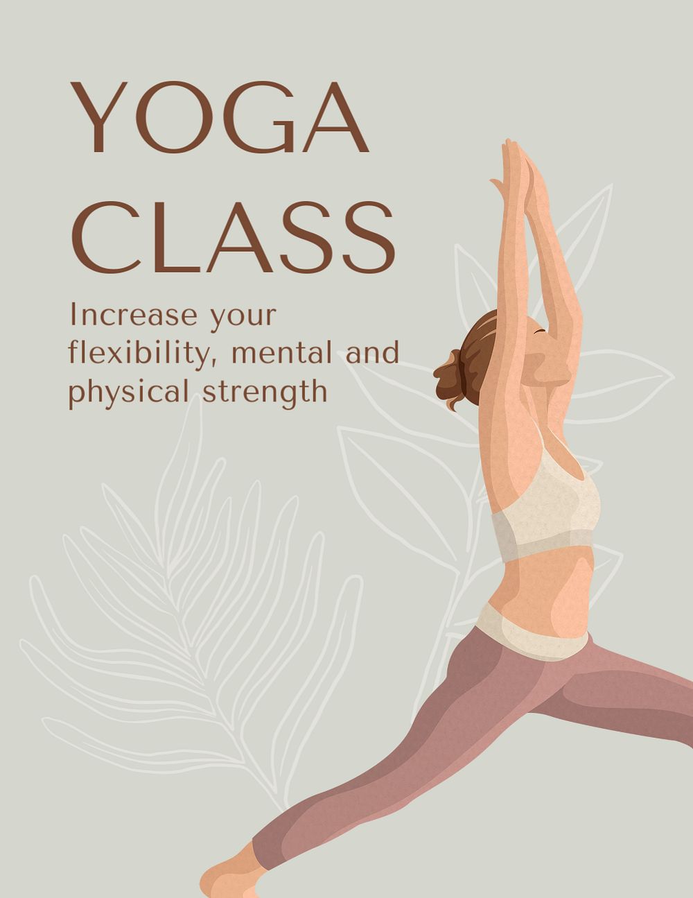 Yoga class flyer template, editable design