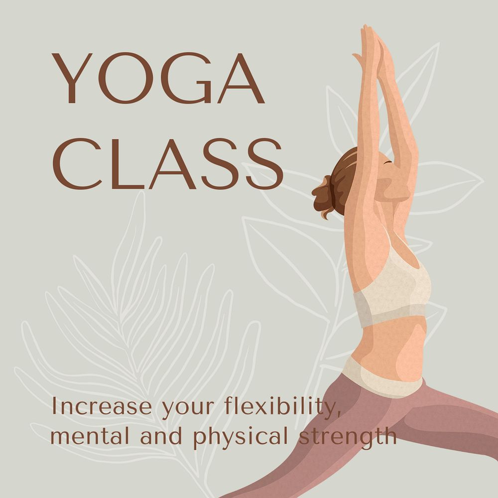 Yoga class Instagram ad template, editable social media post