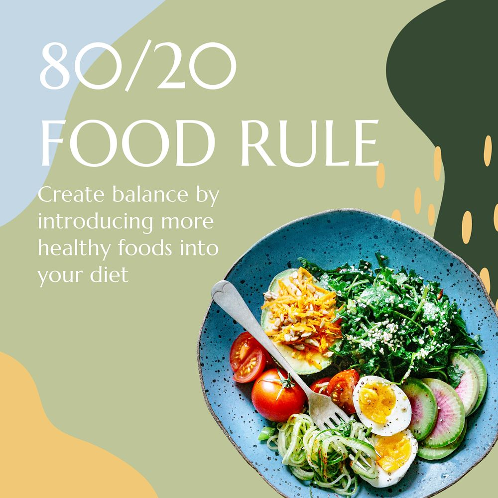 Healthy eating Instagram ad template, editable social media post