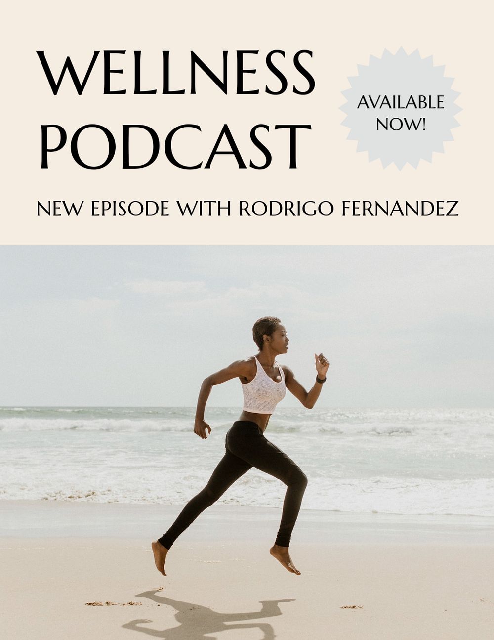 Wellness podcast flyer template, editable design