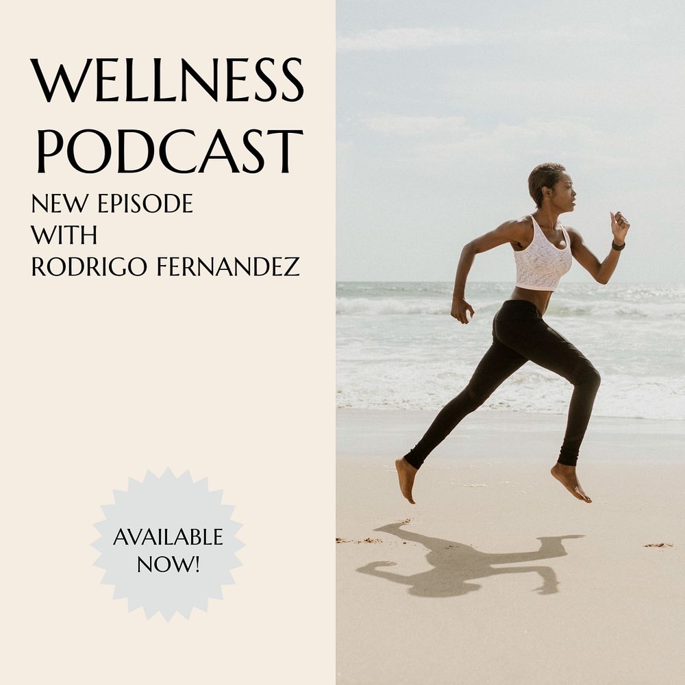 Wellness podcast Instagram ad template, editable social media post