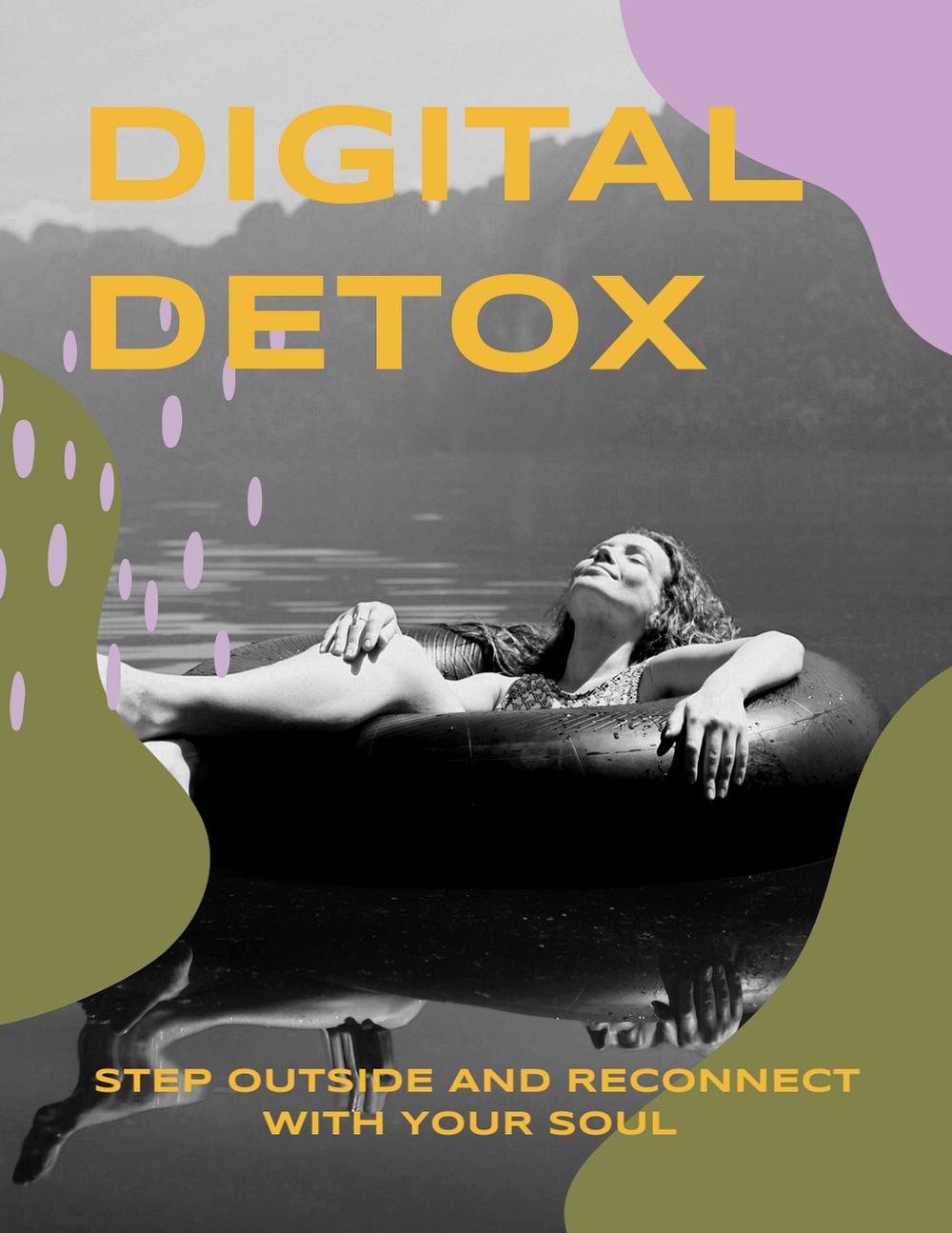 Digital detox flyer template, editable design