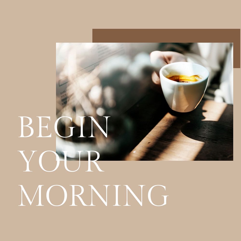 Coffee Instagram post template, editable design