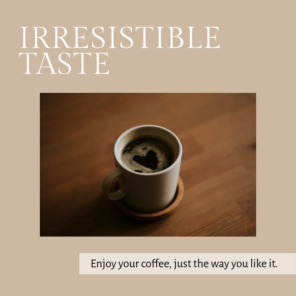 Coffee shop Facebook post template, editable text