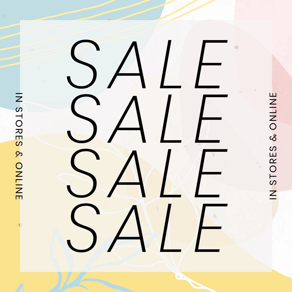 Colorful memphis Instagram post template, abstract design