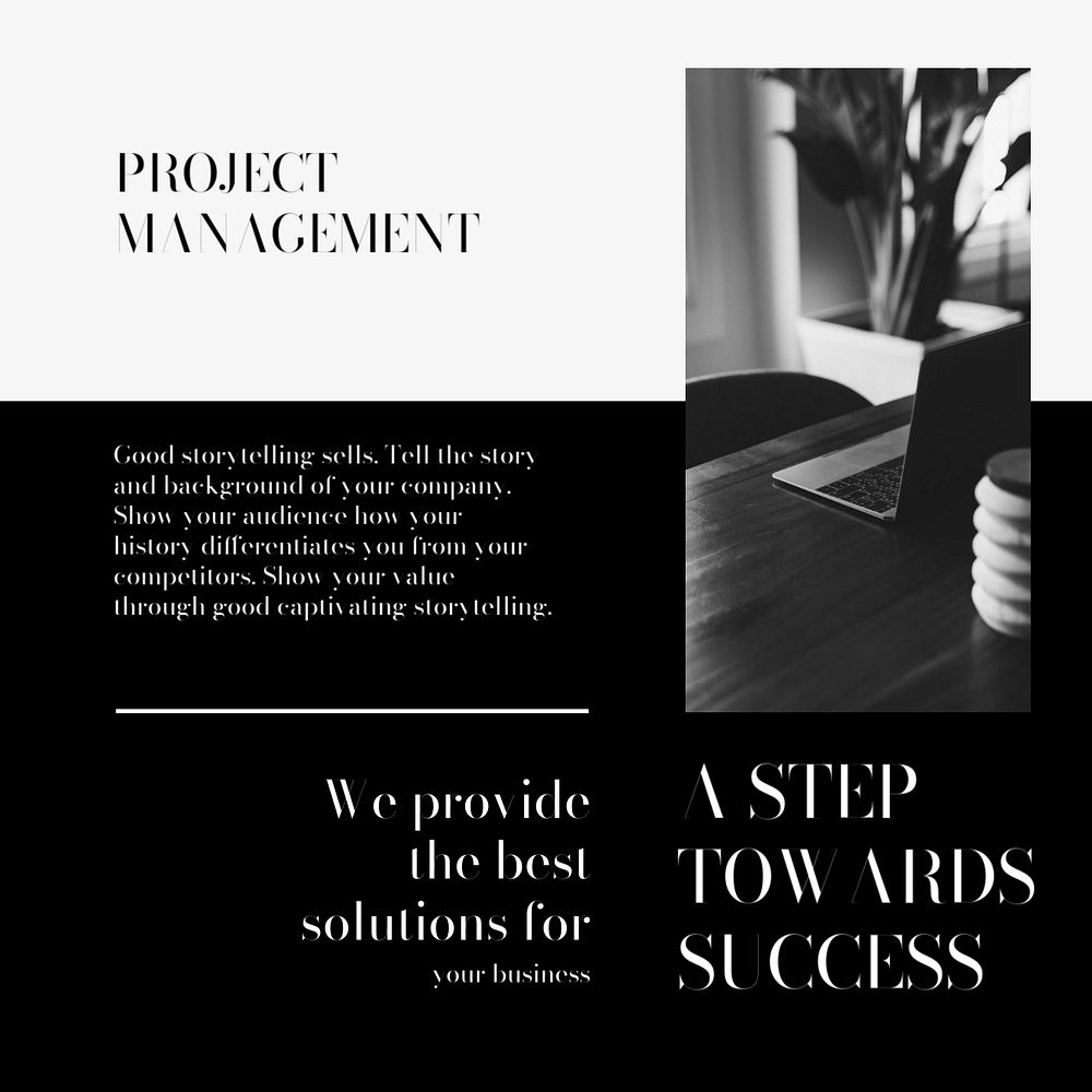 Project management Instagram post template, professional business