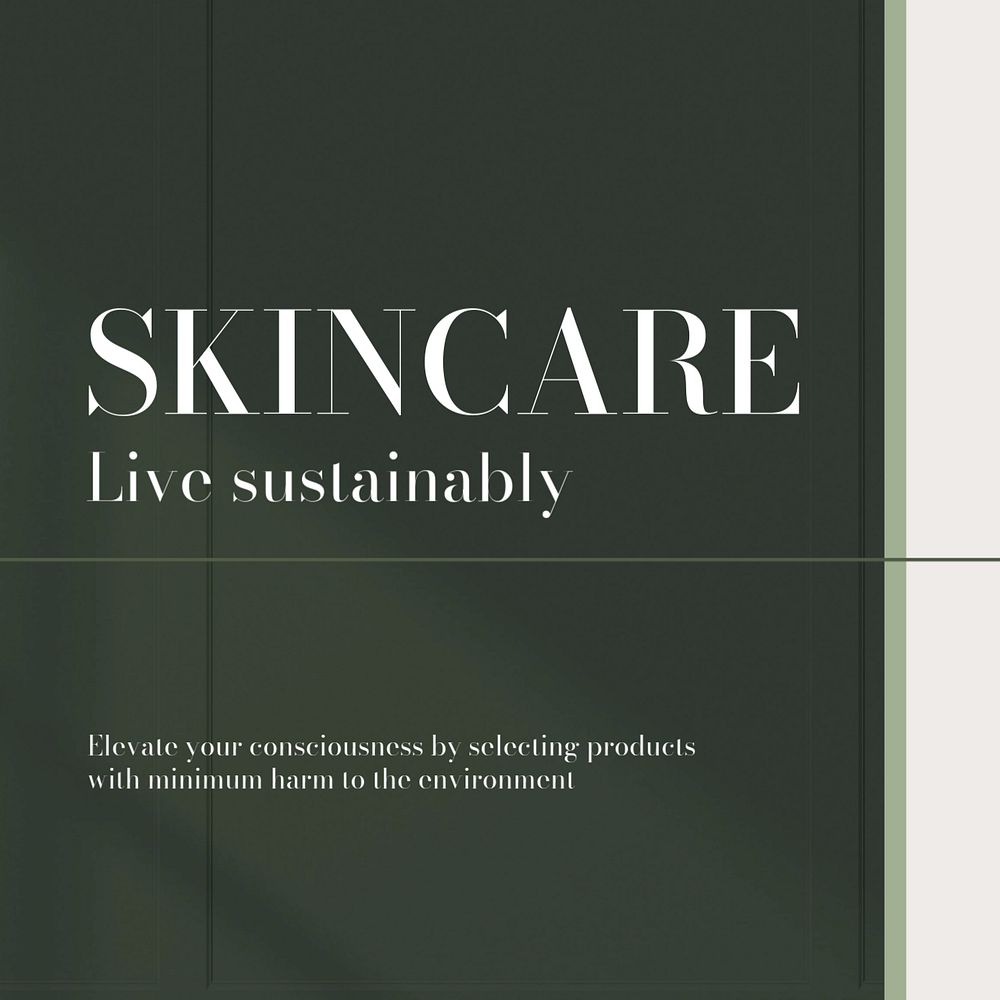 Olive green Instagram post template, sustainable branding