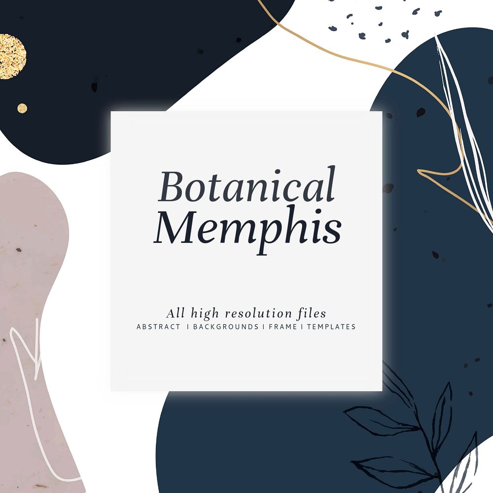 Aesthetic memphis Instagram post template, abstract design