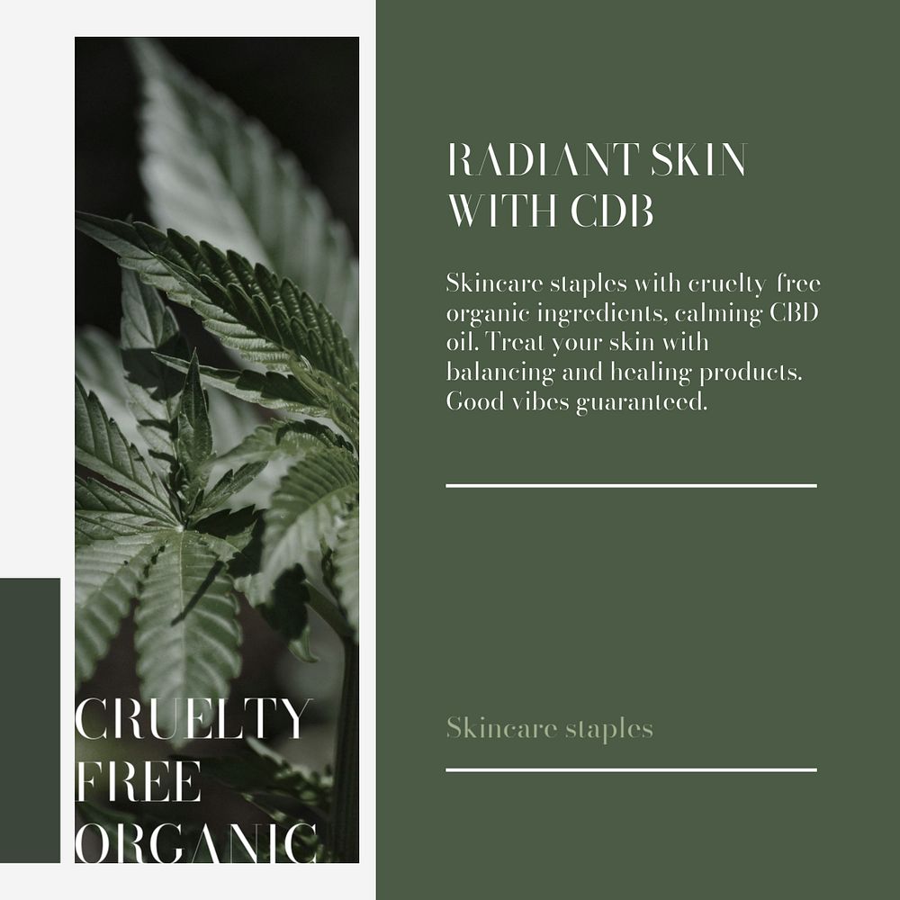 Aesthetic green Instagram post template, business branding