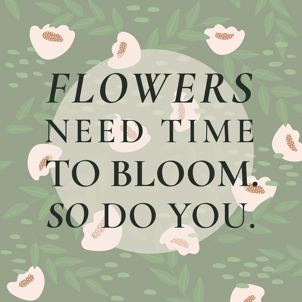 Flower quote instagram post template, editable text