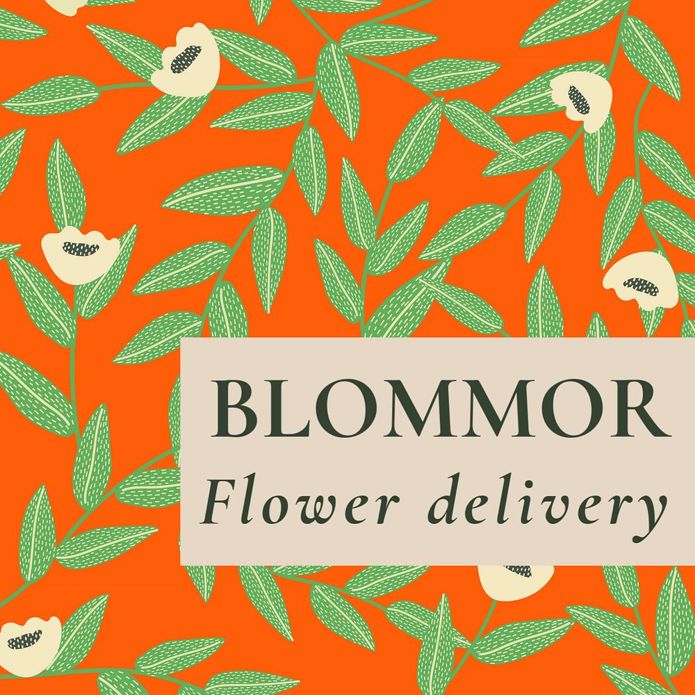 Flower delivery facebook post template, editable text