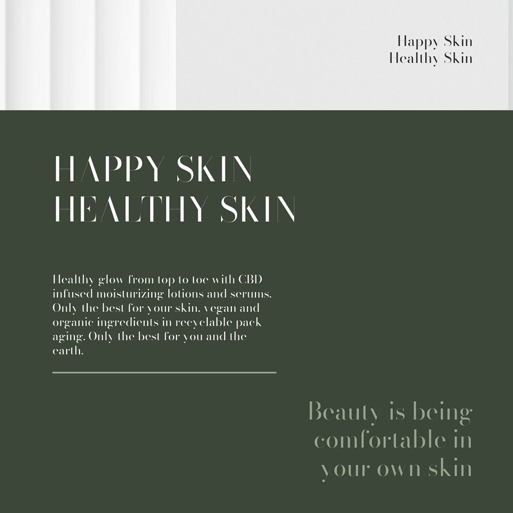 Aesthetic green Instagram post template, business branding