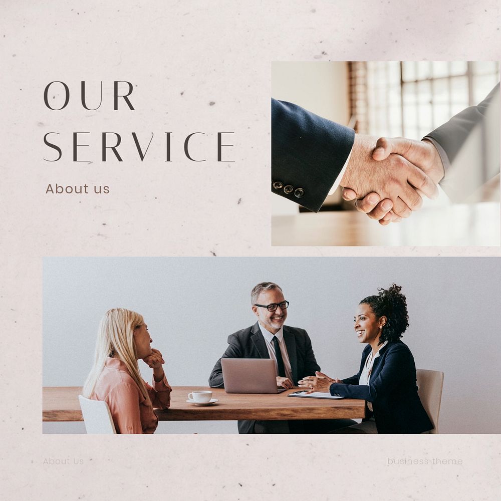 Business service Instagram post template, about us section