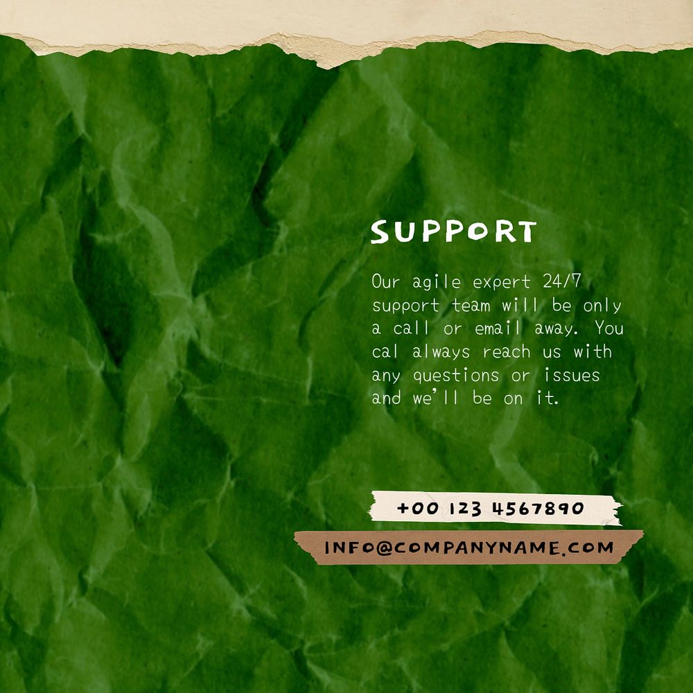Green paper Instagram post template, eco-friendly design