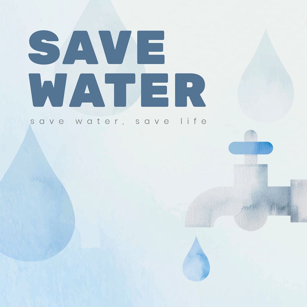 Save water Instagram post template