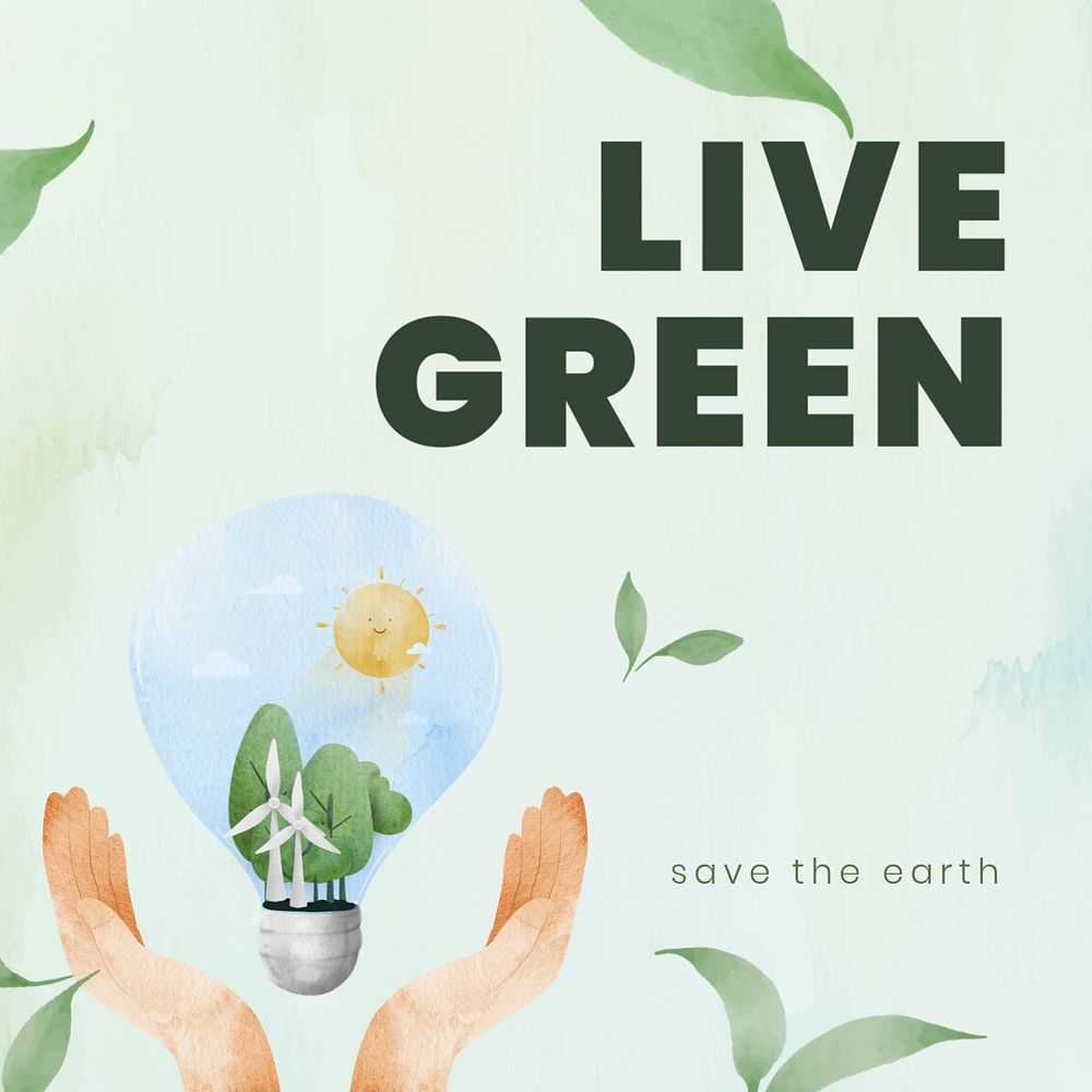 Live green Instagram post template