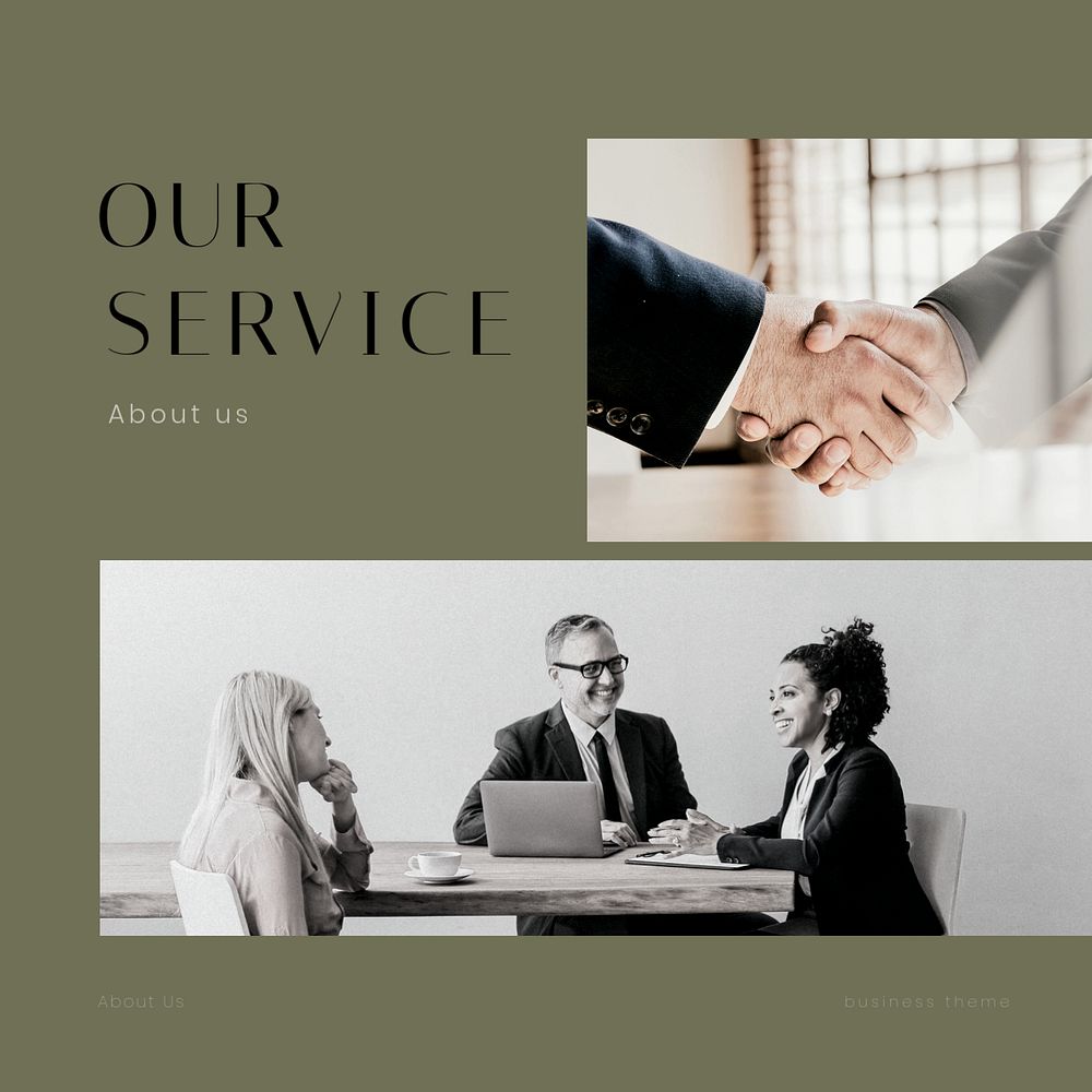 Business service Instagram post template, about us section