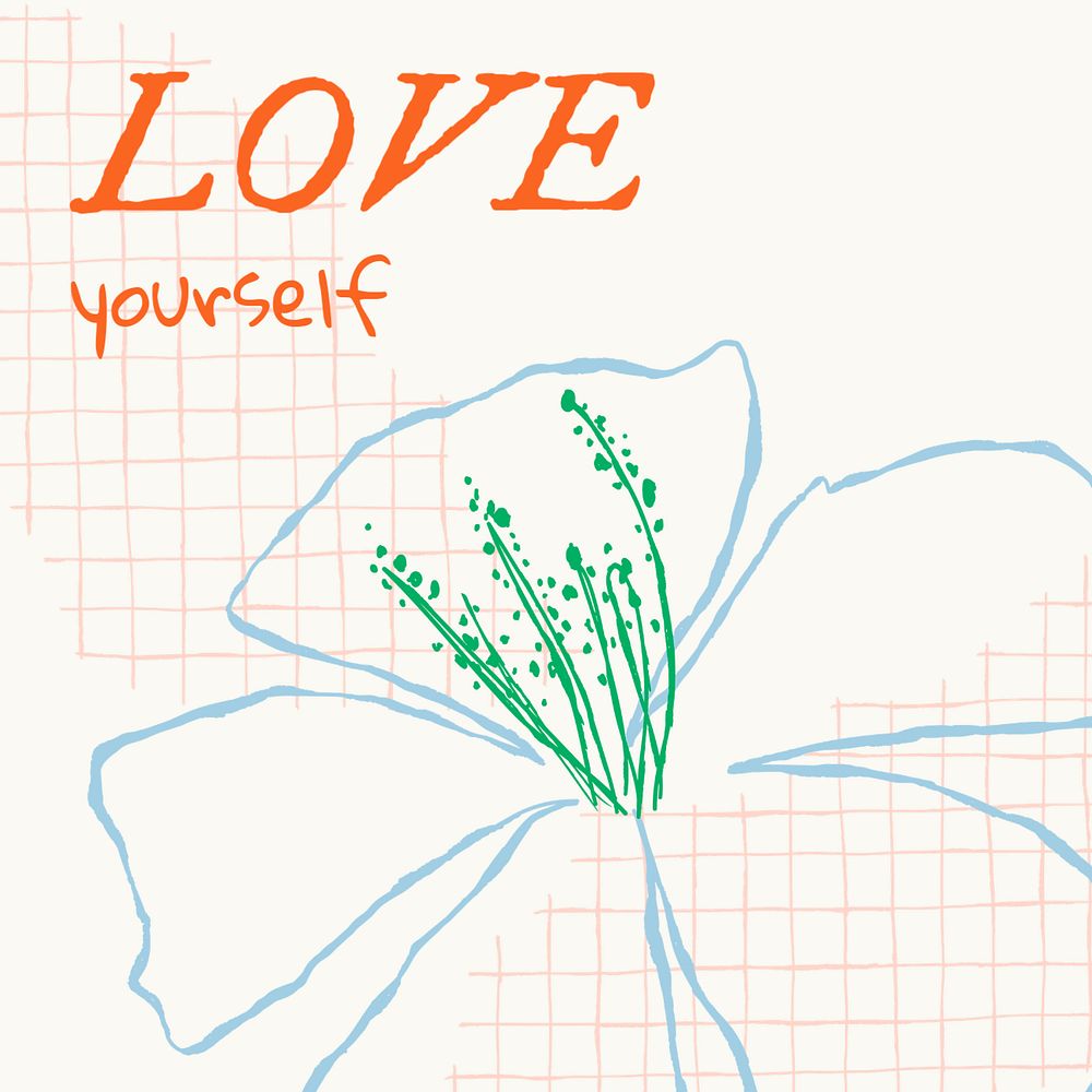 Self-love Facebook post template, summer design