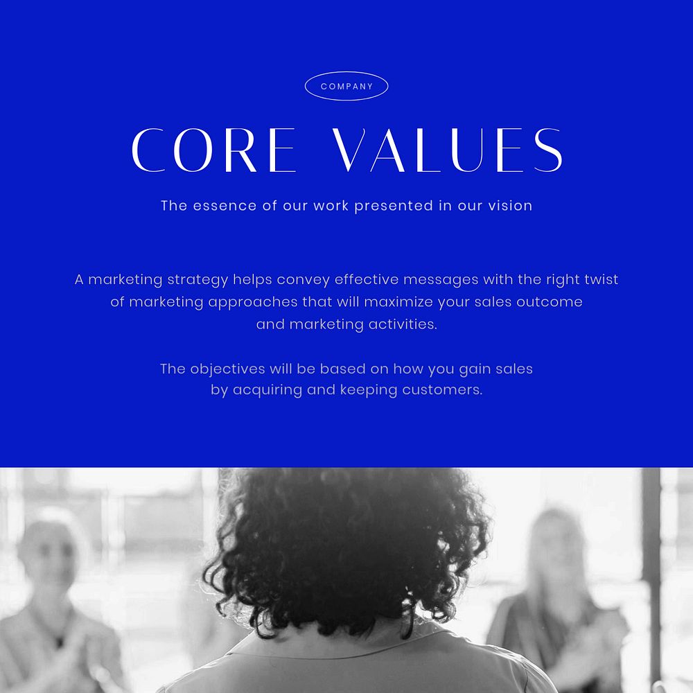 Business values Instagram post template, professional design