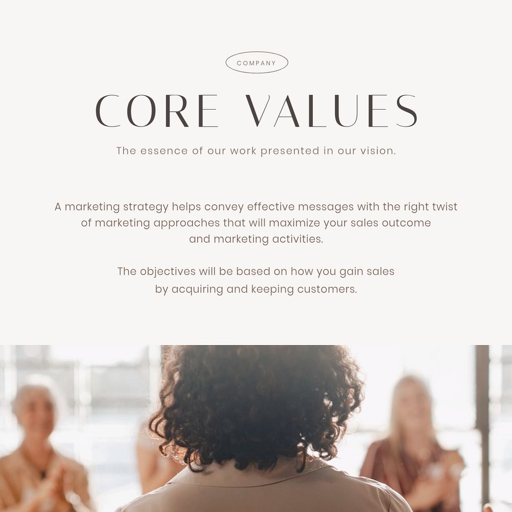 Business values Instagram post template, professional design