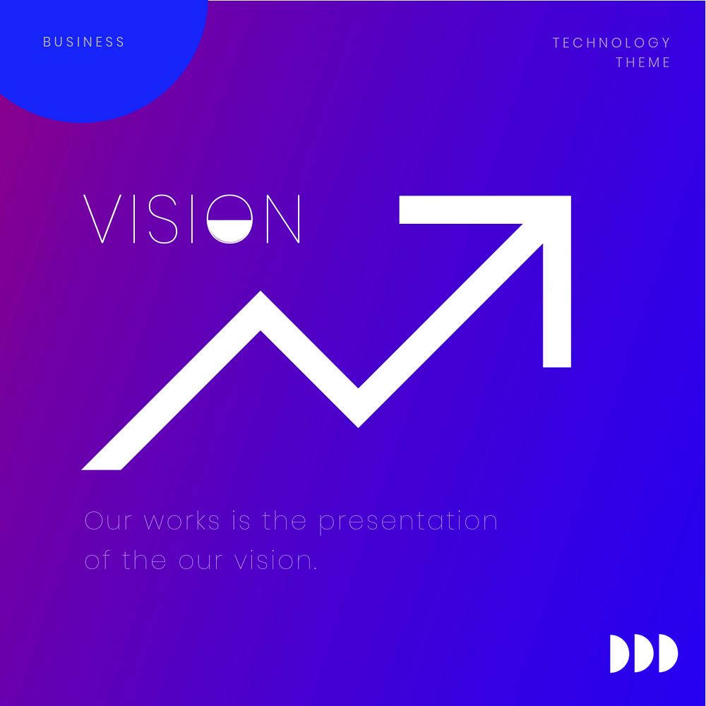 Business vision Instagram post template, neon design