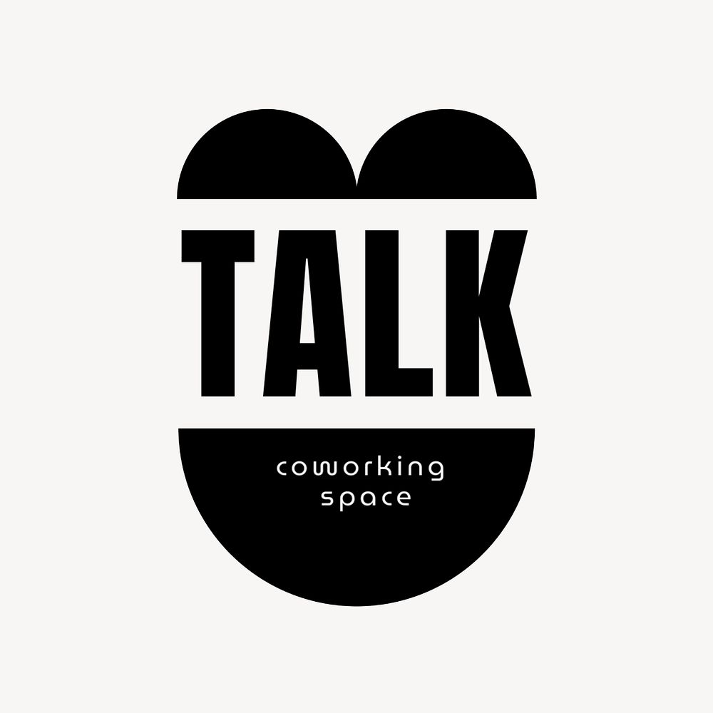 Co-working space business logo template, professional design