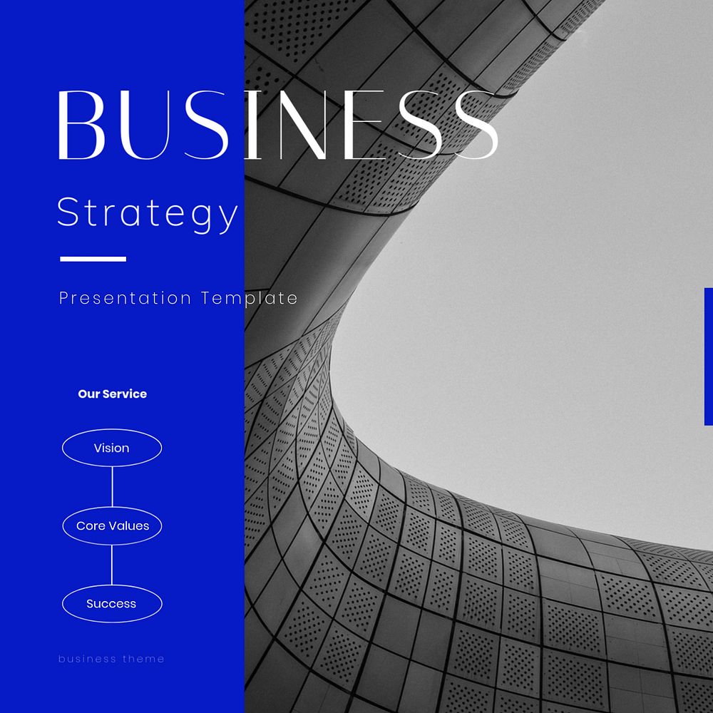 Business strategy Instagram post template, blue modern design