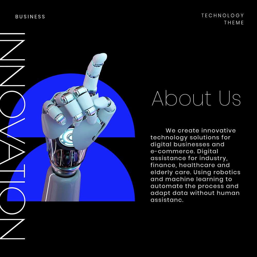 Robotic innovation Instagram post template, futuristic tech
