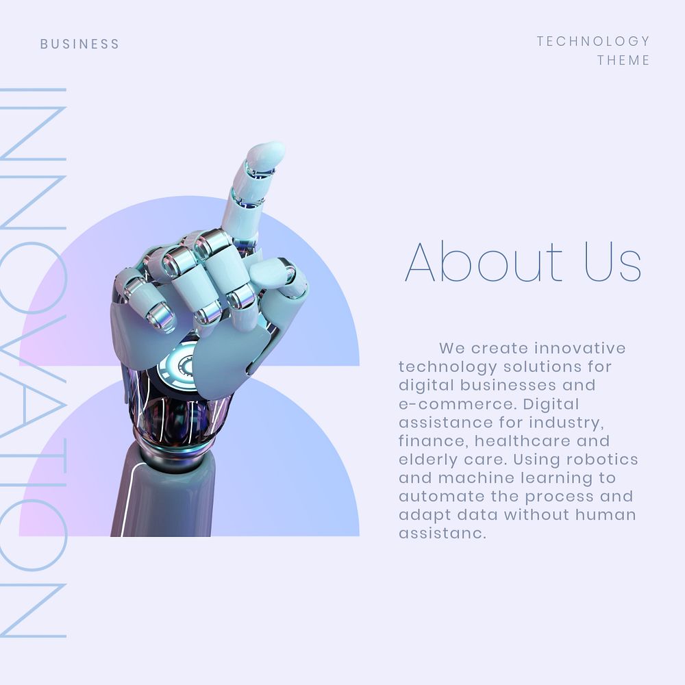 Robot hand Instagram post template, tech business