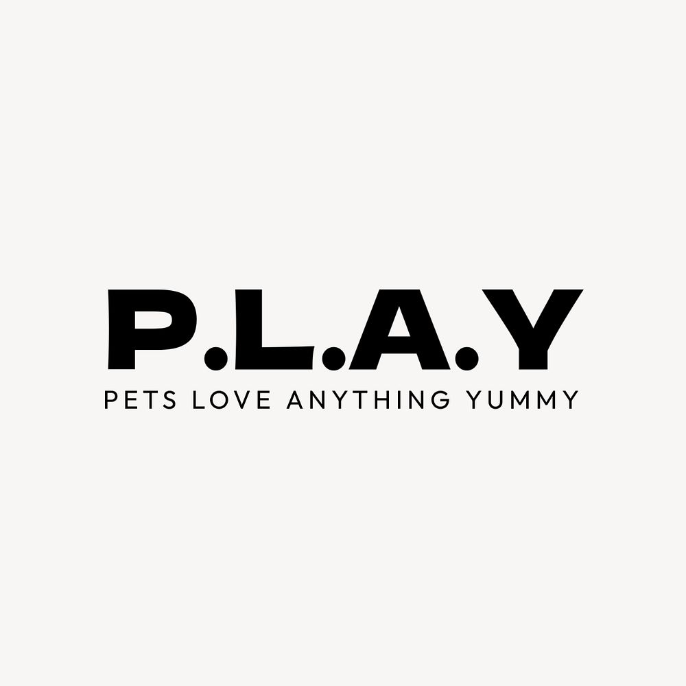 PLAY logo template, editable, professional design