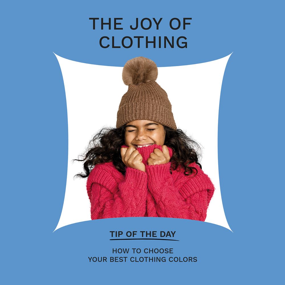 Winter fashion Instagram post template, blue design