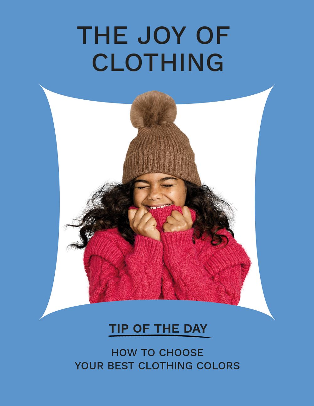 Winter fashion customizable flyer template, blue design