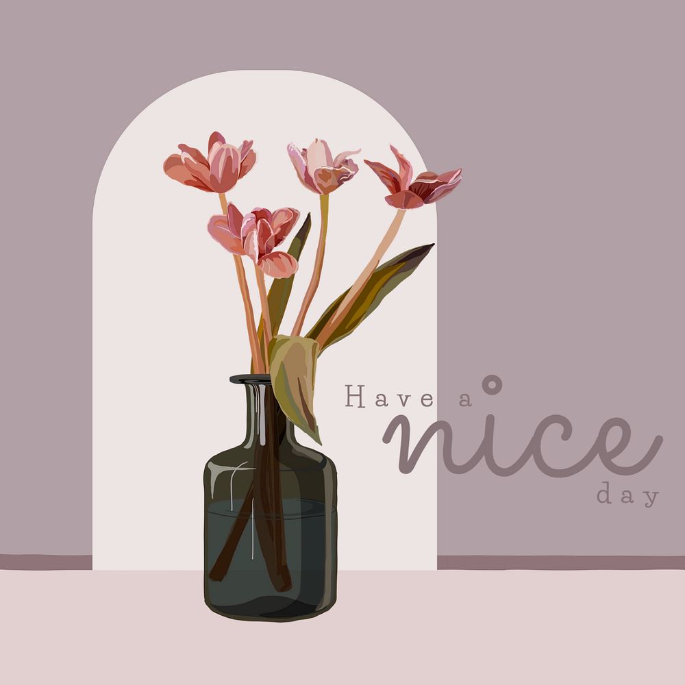 Aesthetic flower, Instagram post template