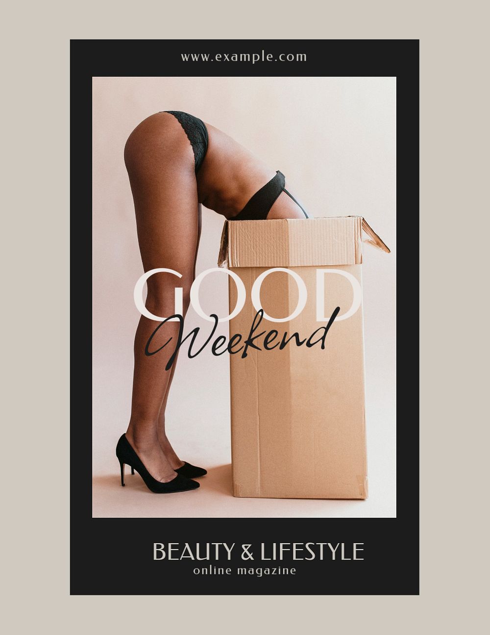 Lingerie fashion flyer editable template, online magazine ad