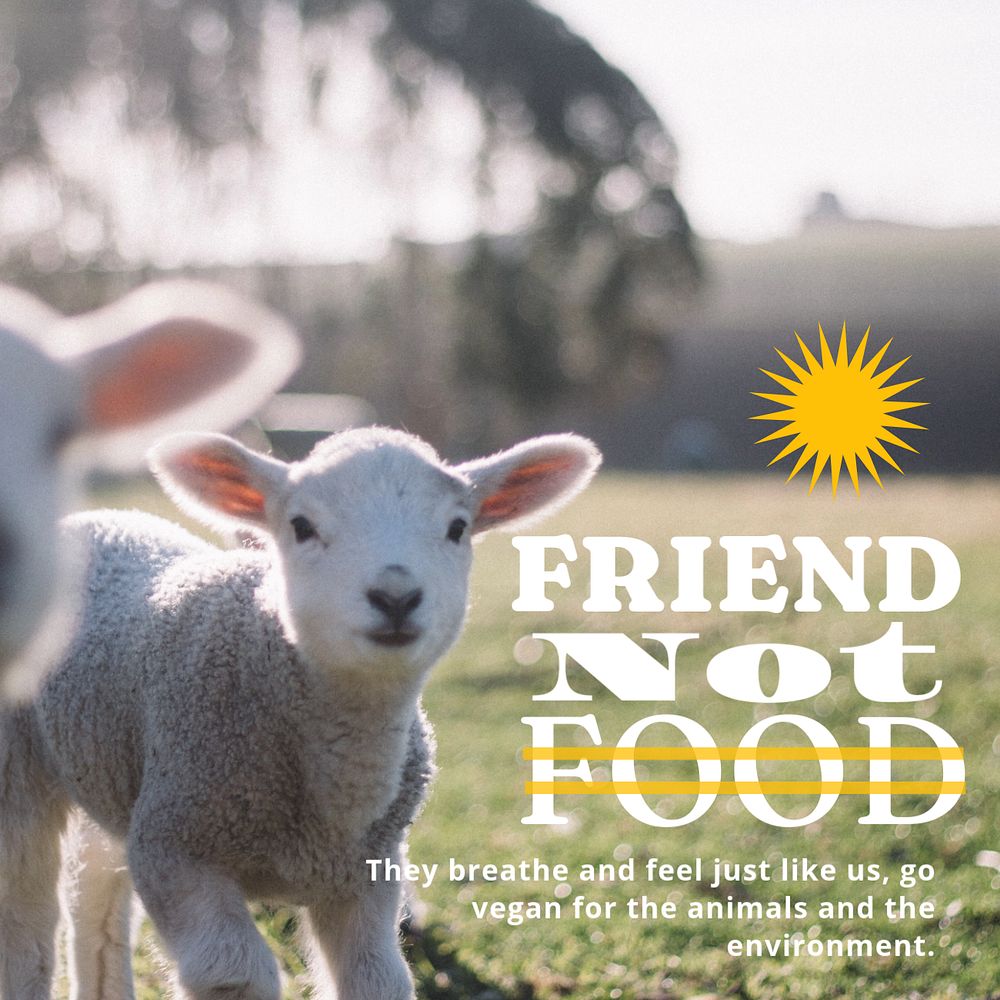Go vegan Facebook ad template, farming industry design