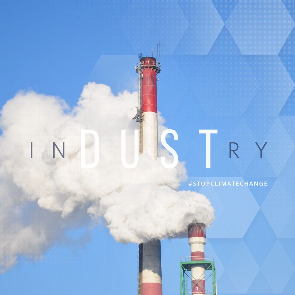 Industry Facebook post template, global warming design