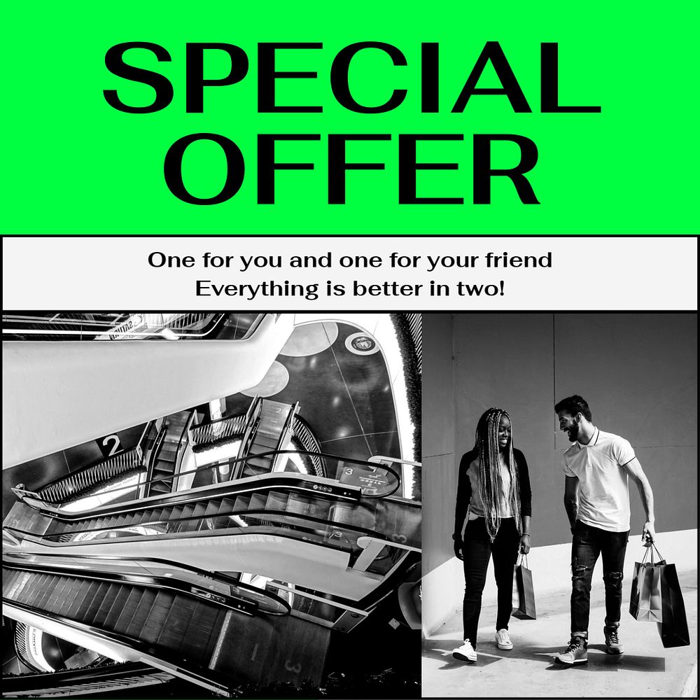 Special offer Facebook post template, editable design