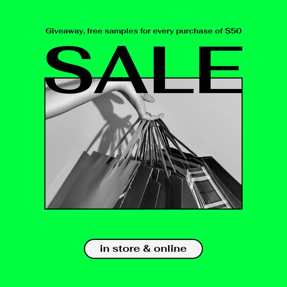 Shopping promotion Facebook post template, editable design