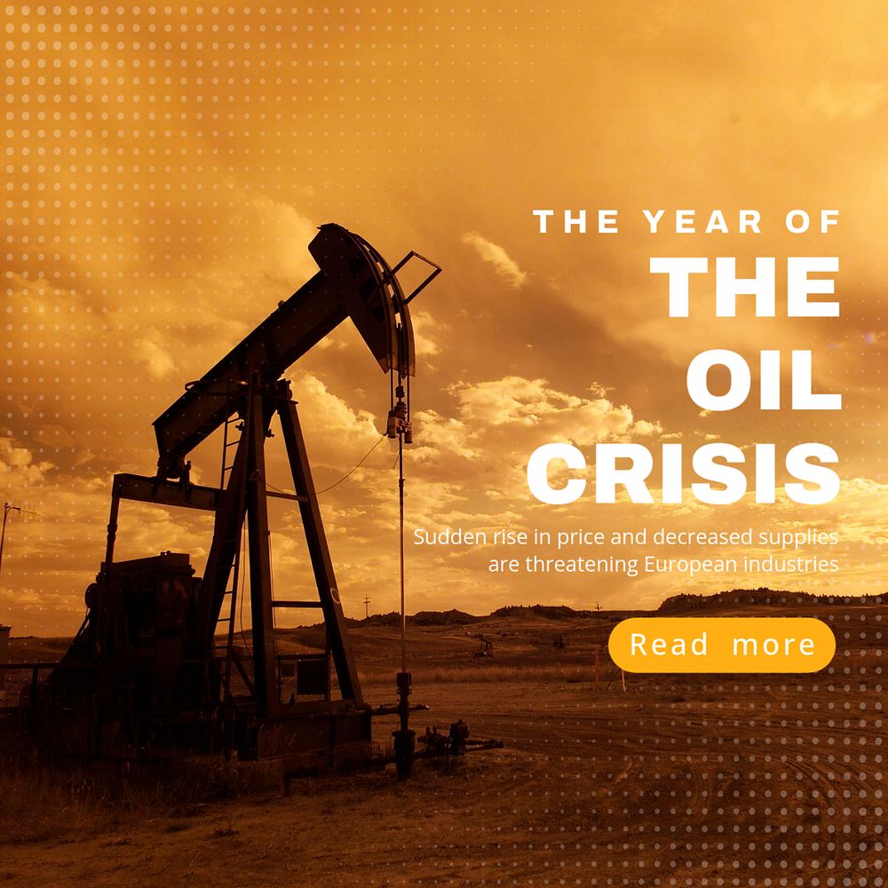 Oil industry Facebook post template, editable design 