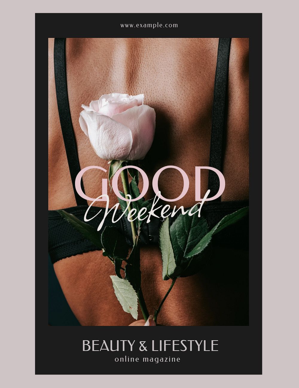 Rose aesthetic flyer editable template, feminine, beauty design