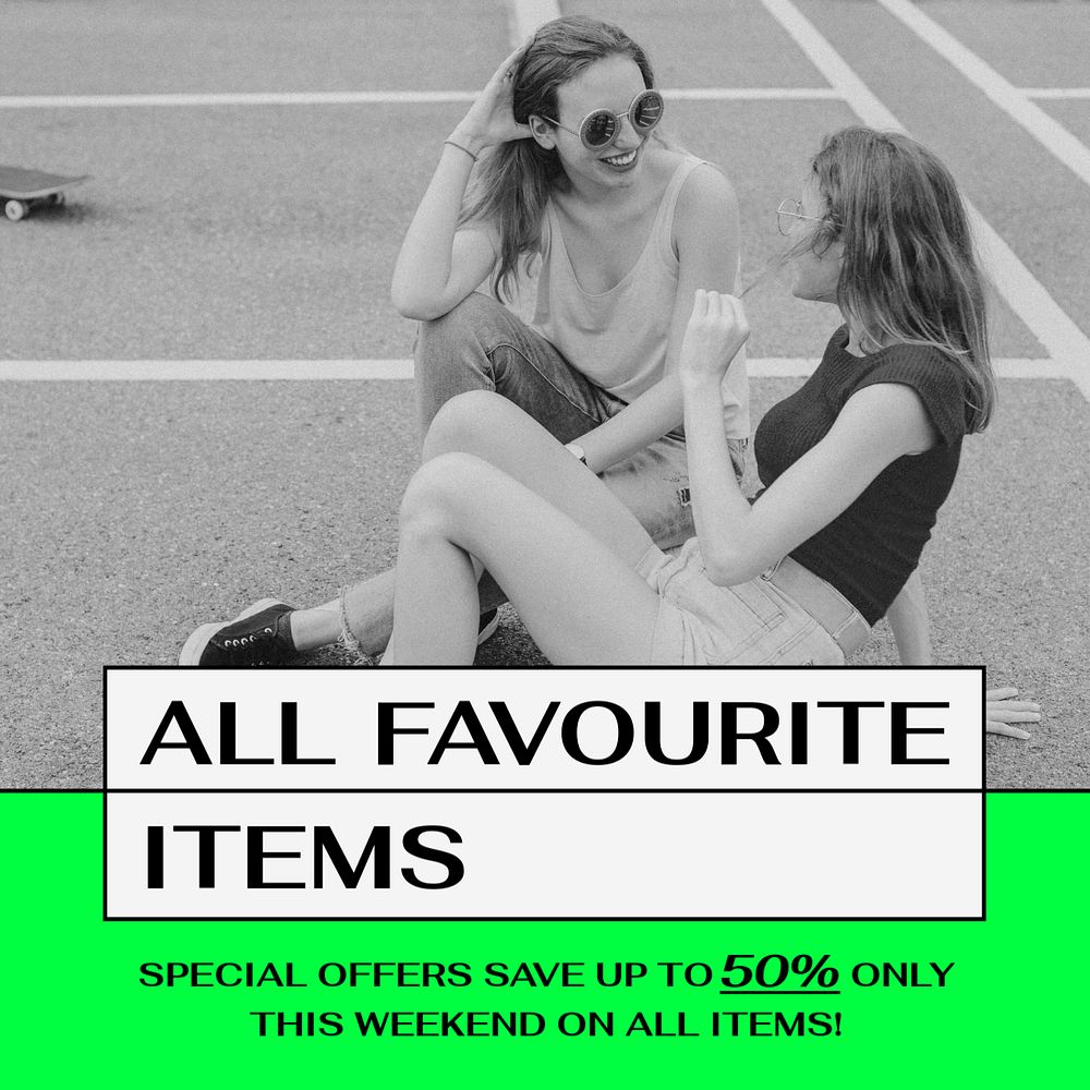 Fashion promotion Facebook post template, editable design