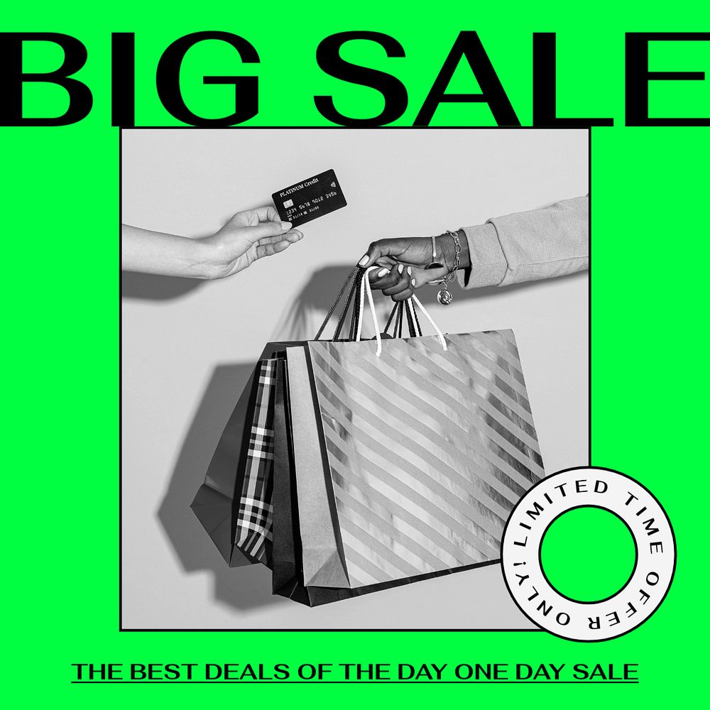 Big sale Facebook post template, editable design