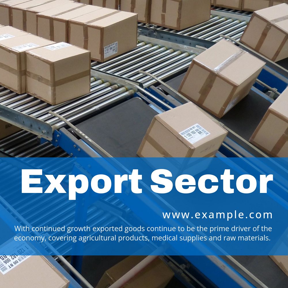 Export services Instagram post template, logistics editable design