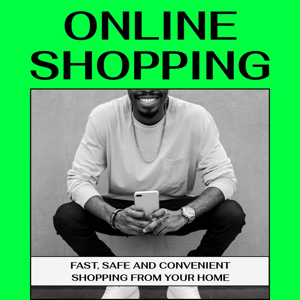 Online shopping Facebook post template, editable design