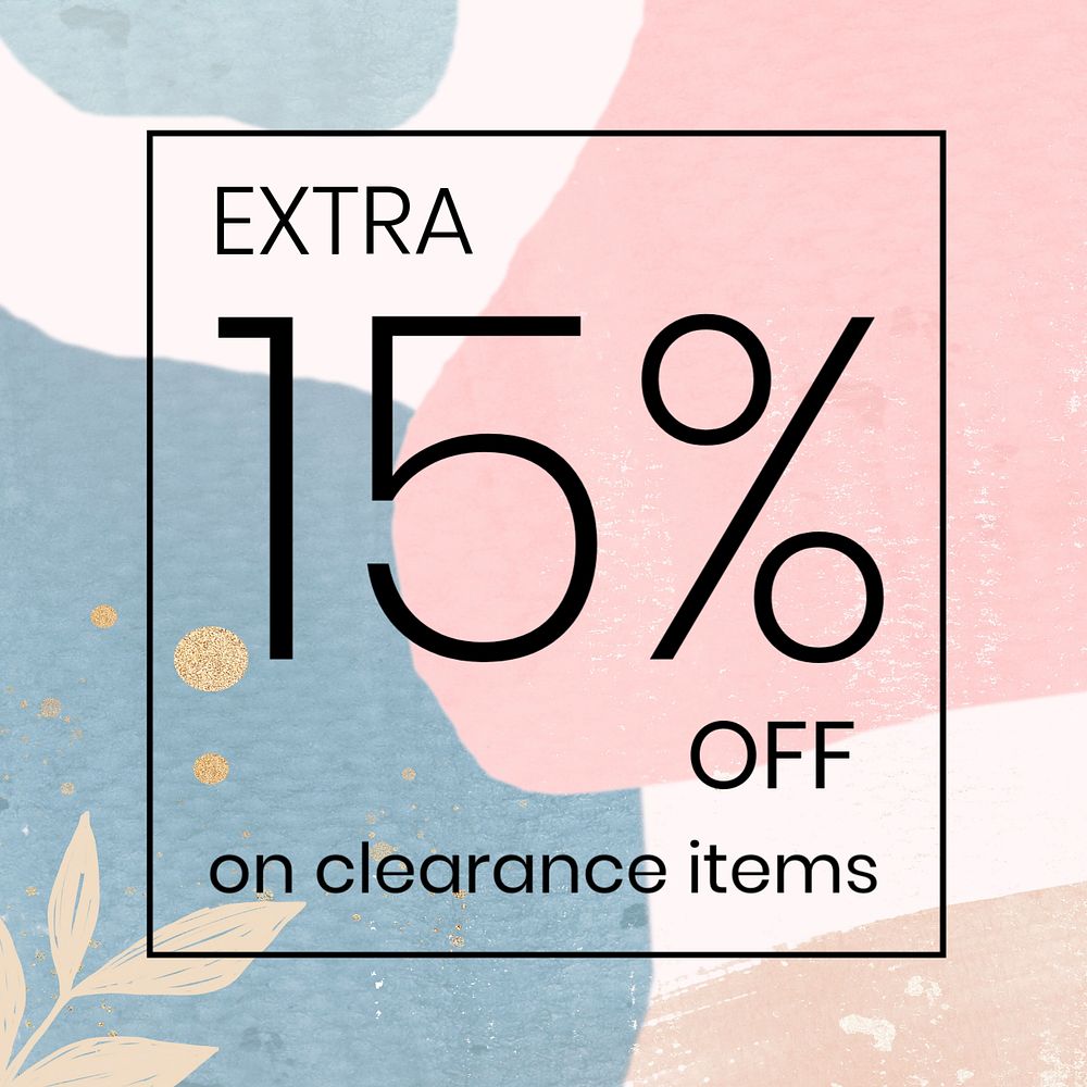 Sale social media ad template, colorful memphis, editable design