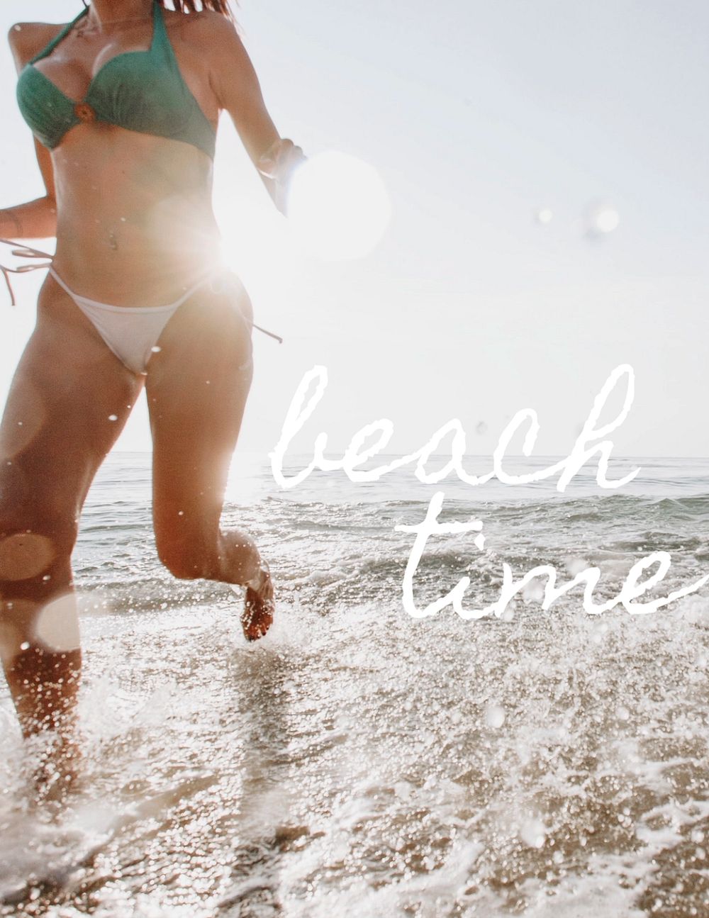 Beach time flyer template, editable text