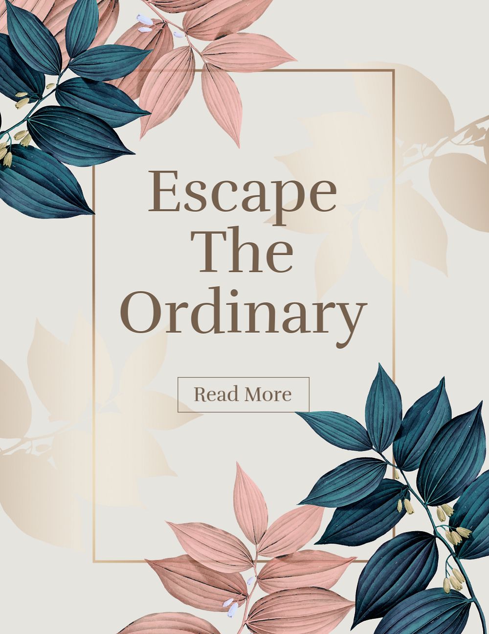 Botanical flyer template, small business, editable text