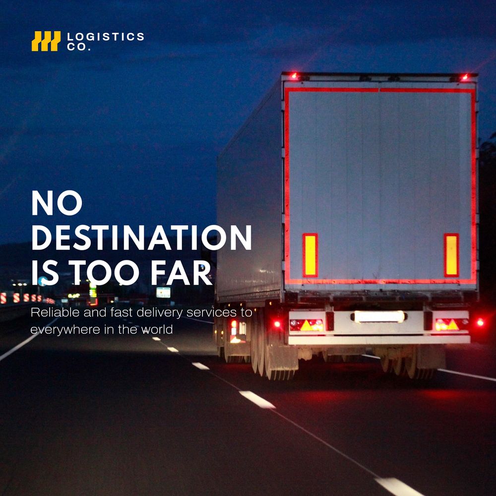 Delivery services Instagram ad template, logistics editable design