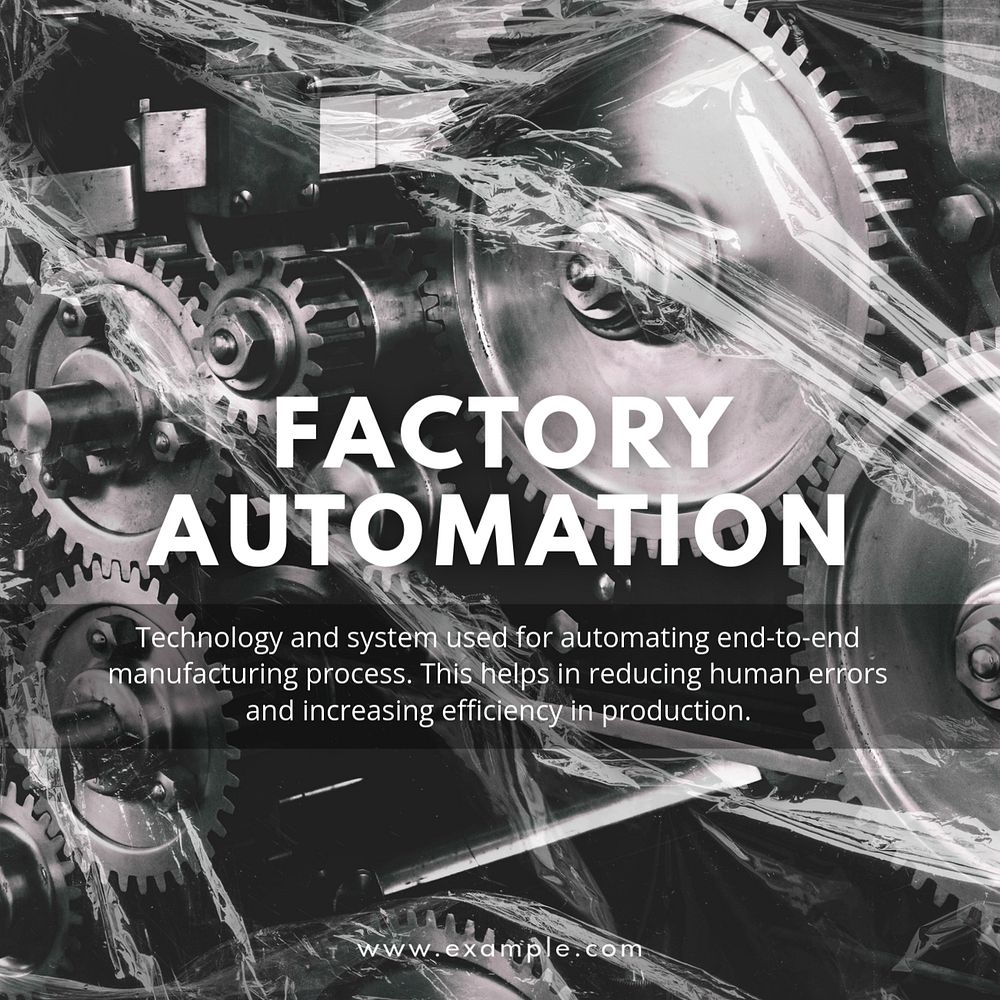 Factory automation Instagram ad template, editable industry design 